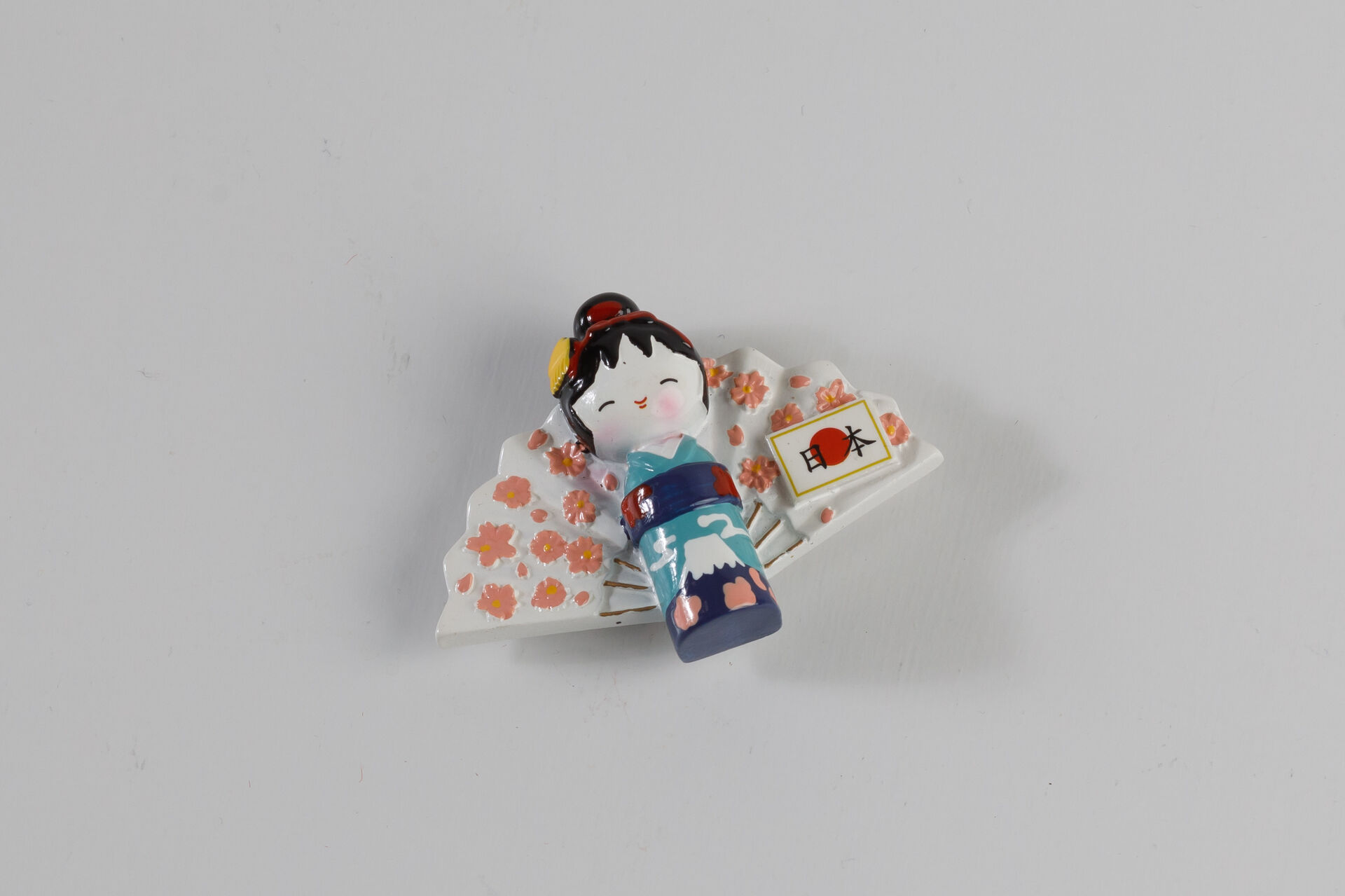 扇こけしマグネット　青