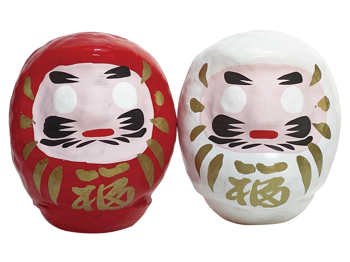 ペアだるま　赤・白