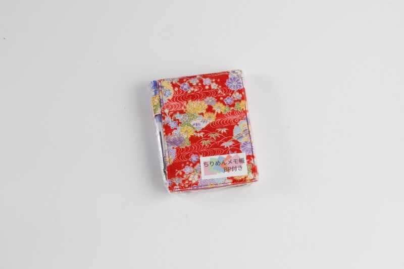 ちりめんメモ帳　ボールペン付き